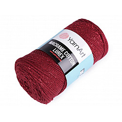 Knitting Yarn Macrame Cotton Lurex 250 g - light wine red, 1 Buc.