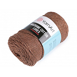 Knitting Yarn Macrame Cotton Lurex 250 g - light brown, 1 Buc.