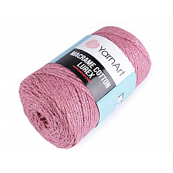 Knitting Yarn Macrame Cotton Lurex 250 g - vintage pink, 1 Buc.