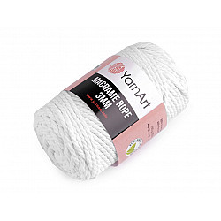 Knitting Yarn Macrame Rope 3 mm 250 g - white, 1 Buc.