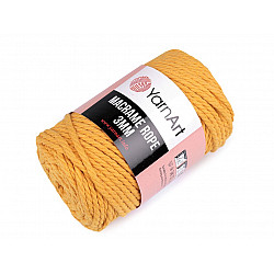 Knitting Yarn Macrame Rope 3 mm 250 g - mustard, 1 Buc.