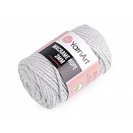 Knitting Yarn Macrame Rope 3 mm 250 g - very light grey, 1 Buc.