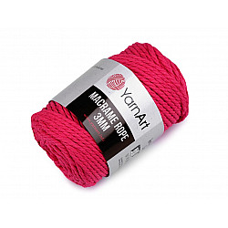 Knitting Yarn Macrame Rope 3 mm 250 g - pink, 1 Buc.