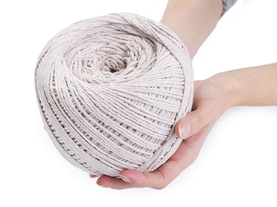 Cotton Cord / Yarn Macramé 600 g - ecru light, 1 Buc.