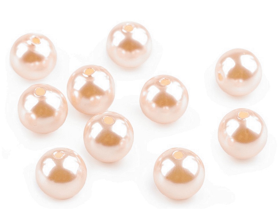 Perle plastic Glance, Ø10 mm (pachet 20 g) - roz pudrat