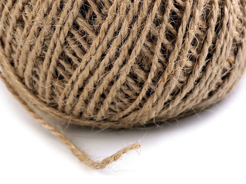 Jute Twine Ø1 mm (roll ~55 m) - natural burlap