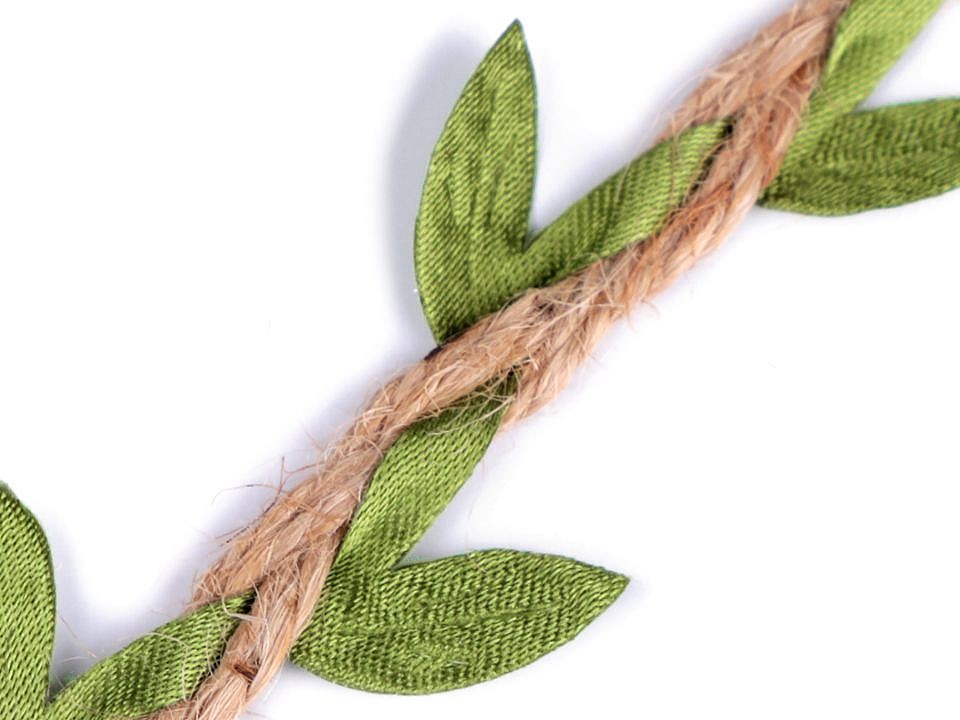 Jute Leaf Twine width 25 mm (card 10 m) - natural burlap