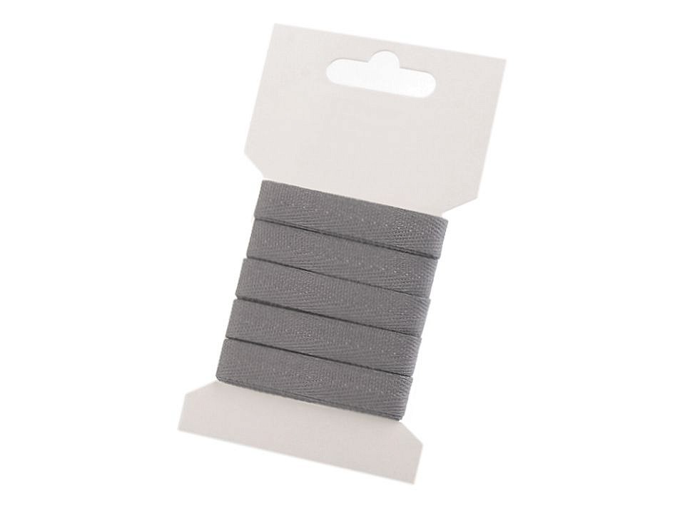 Herringbone Twill Tape width 10 mm (card 3 m) - grey