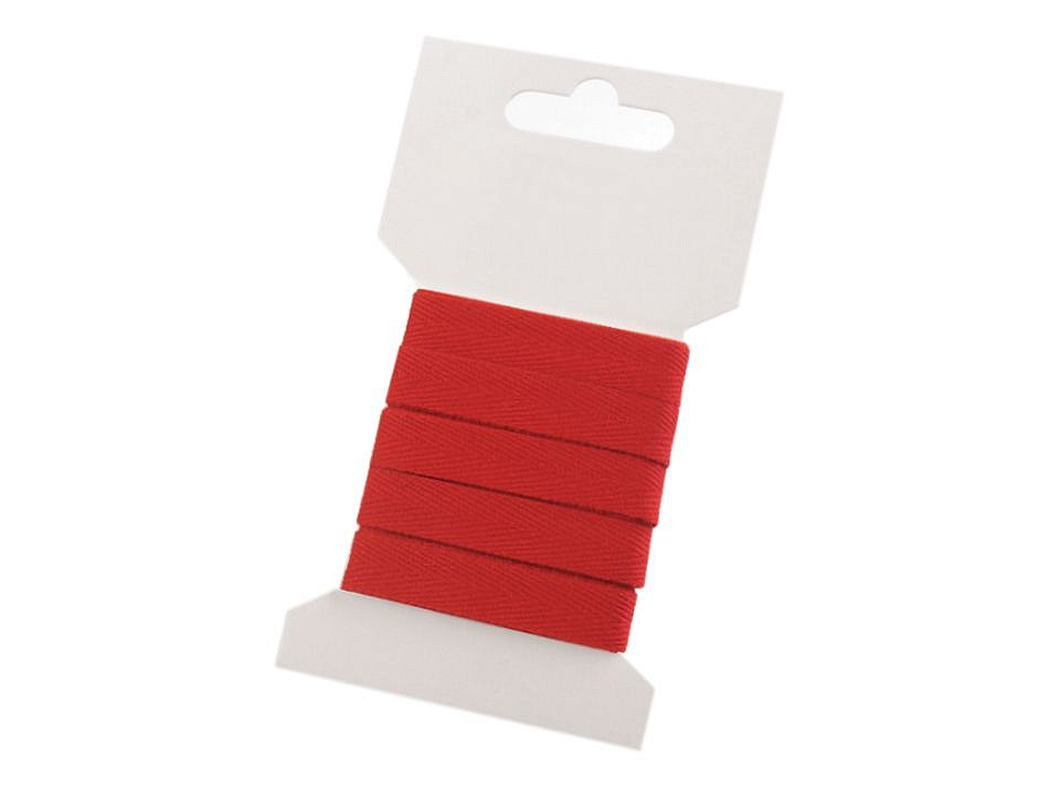 Herringbone Twill Tape width 10 mm (card 3 m) - red