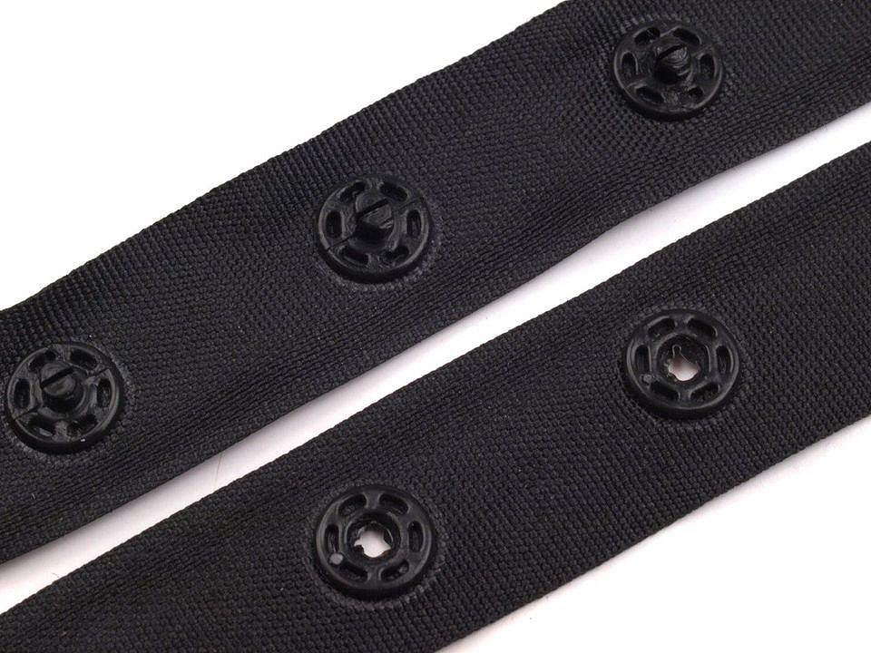 Snap Tape for fastening bodysuits, width 18mm - Black