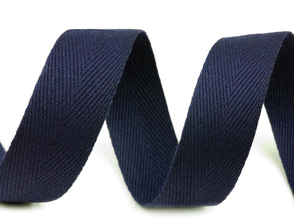 Herringbone Twill Tape width 20 mm - Navy blue