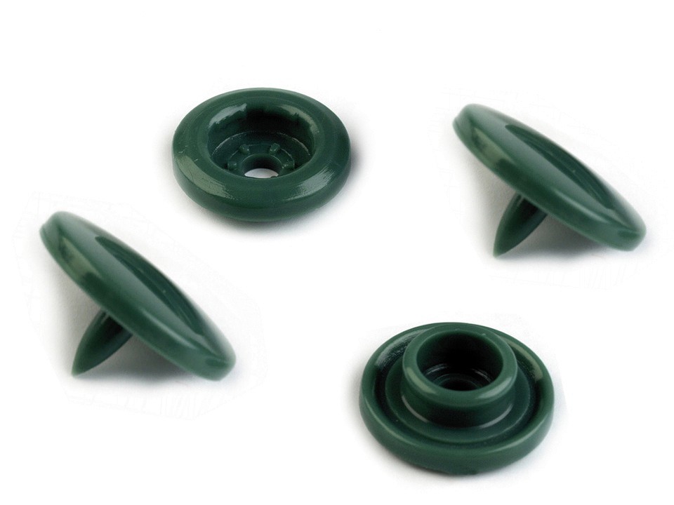 Capse plastic diametru 12 mm (pachet 50 seturi) - verde brad