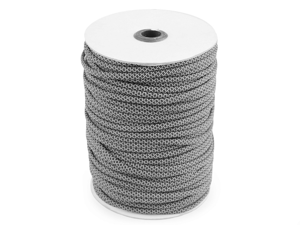 Reflective Cord String Ø5 mm - grey, 1 ml.