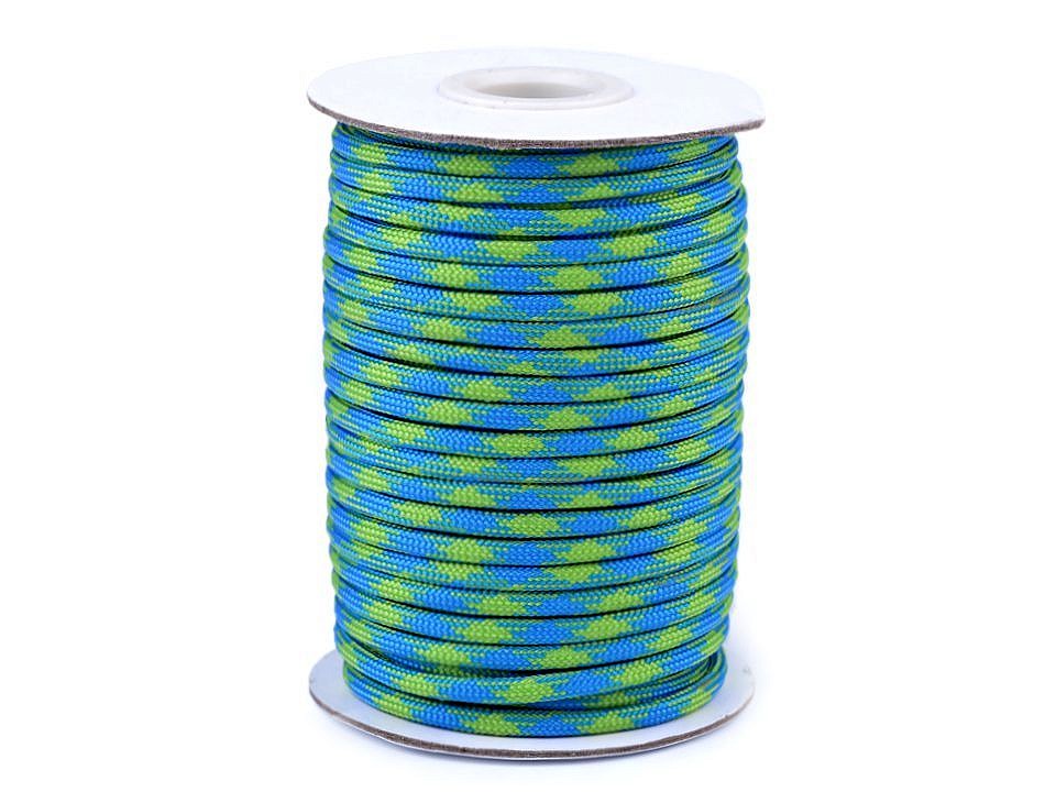 Parachute Cord / Paracord Ø4 mm - blue - green, 5 ml.