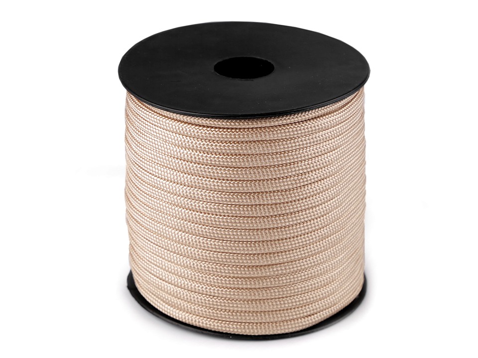 Polyester Cord Ø4 mm (roll 25 m) - beige camel