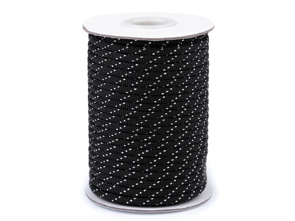 Parachute Cord / Paracord Ø4 mm - black, 5 ml.