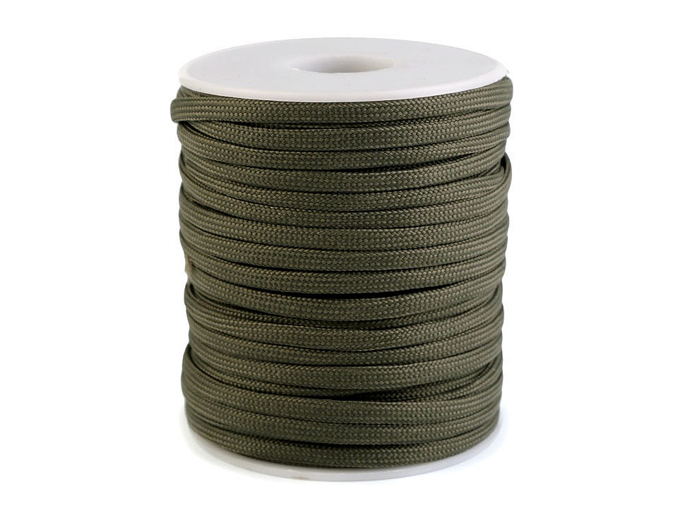 Polyester Cord Ø4 mm (roll 25 m) - green khaki