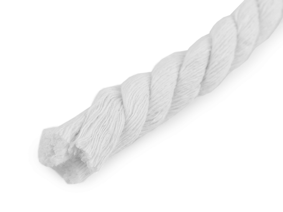 Twisted Cotton Cord / Rope Ø12 mm (roll 10 m) - white