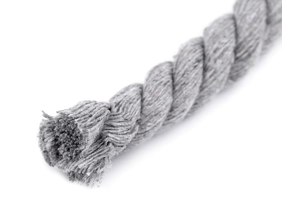 Twisted Cotton Cord / Rope Ø12 mm (roll 10 m) - lightgrey