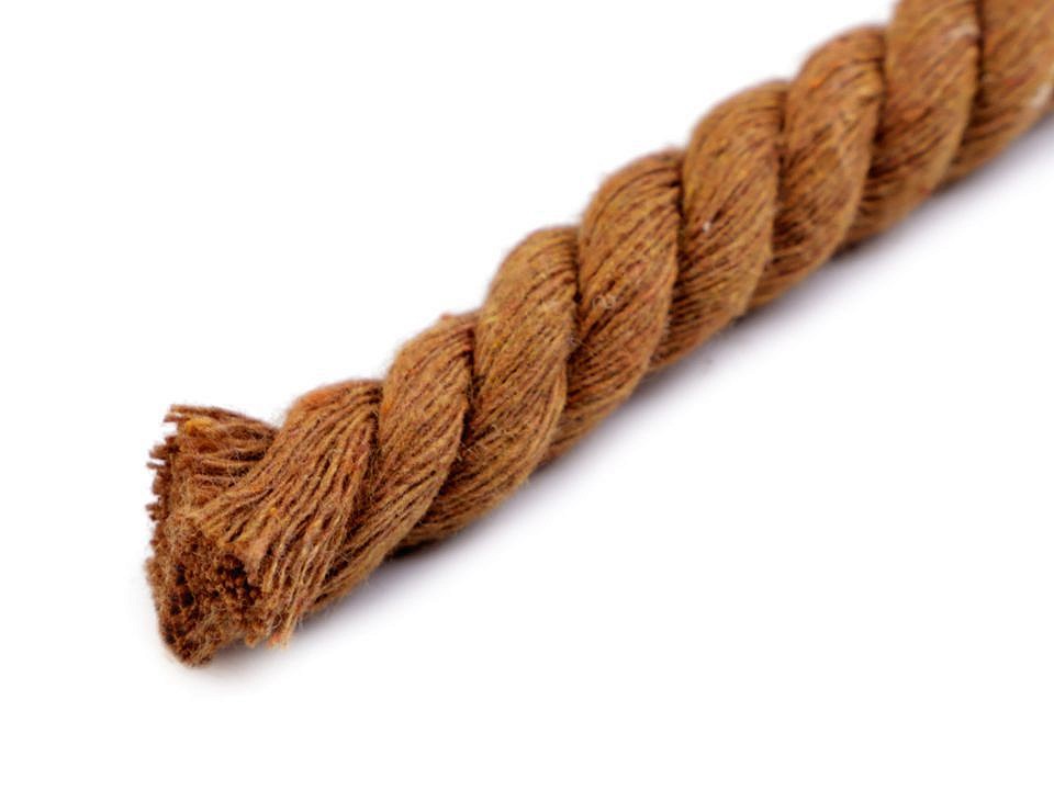 Twisted Cotton Cord / Rope Ø12 mm (roll 10 m) - brown natural