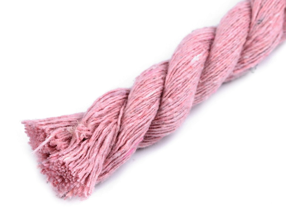 Twisted Cotton Cord / Rope Ø12 mm (roll 10 m) - light pink