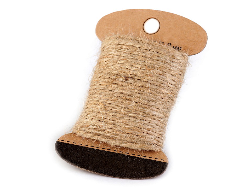 Jute String Ø2 mm (card 10 m) - natural burlap