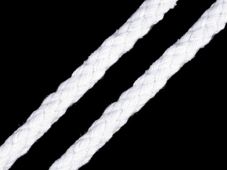 Drawstring Cord Ø10-12 mm braided (card 10 m) - white