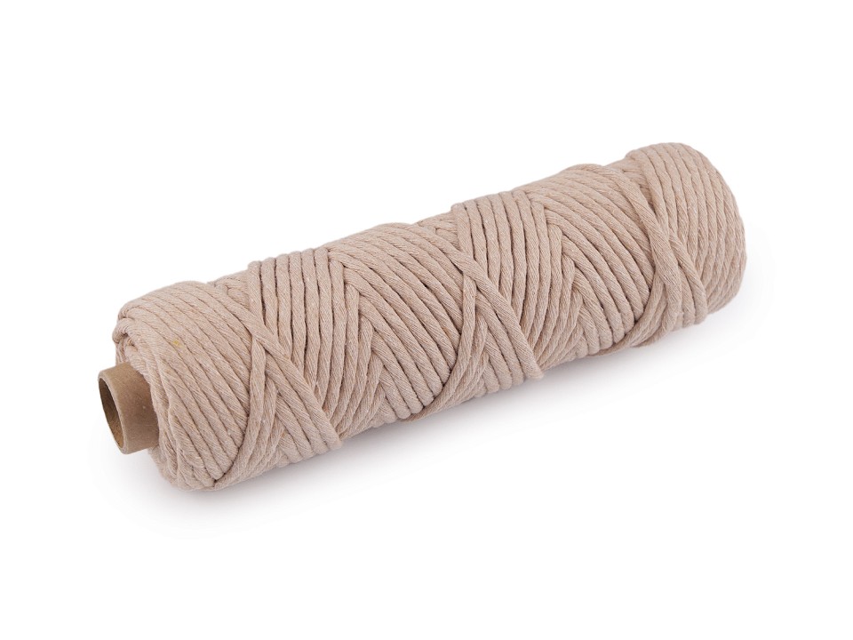 Cotton Cord Macrame Ø3 mm (roll 50 m) - natural burlap