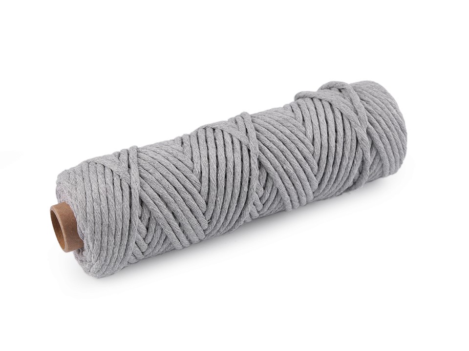 Cotton Cord Macrame Ø3 mm (roll 50 m) - lightgrey