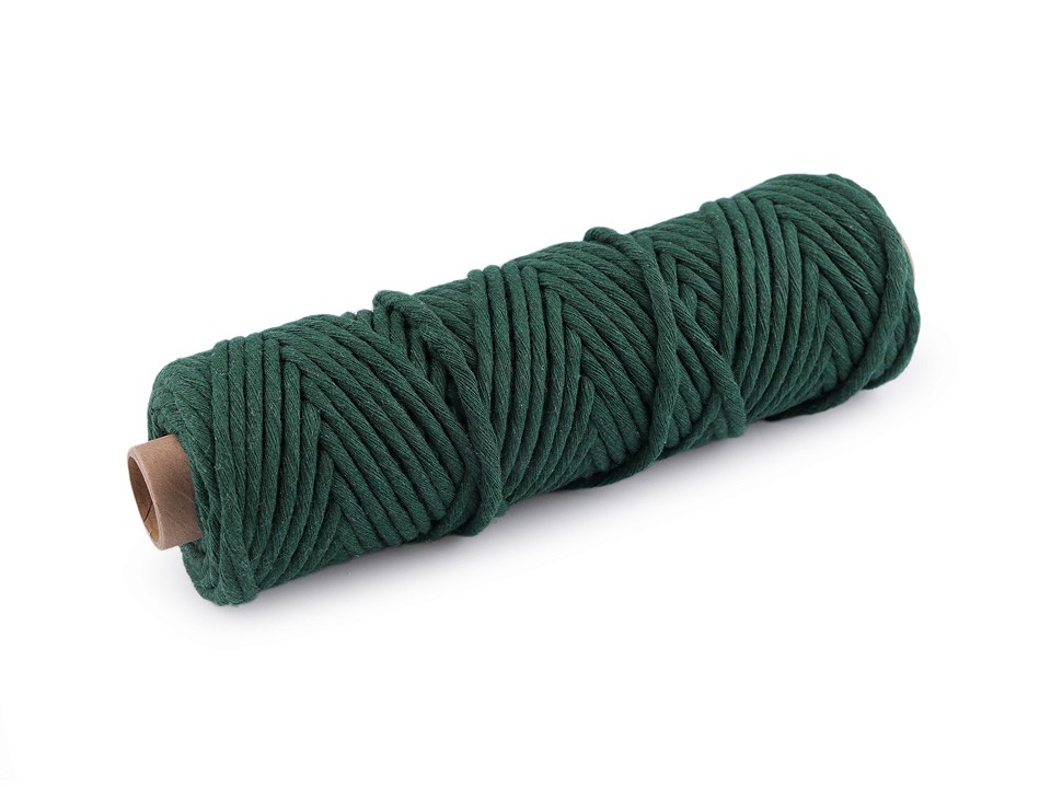 Cotton Cord Macrame Ø3 mm (roll 50 m) - dark green