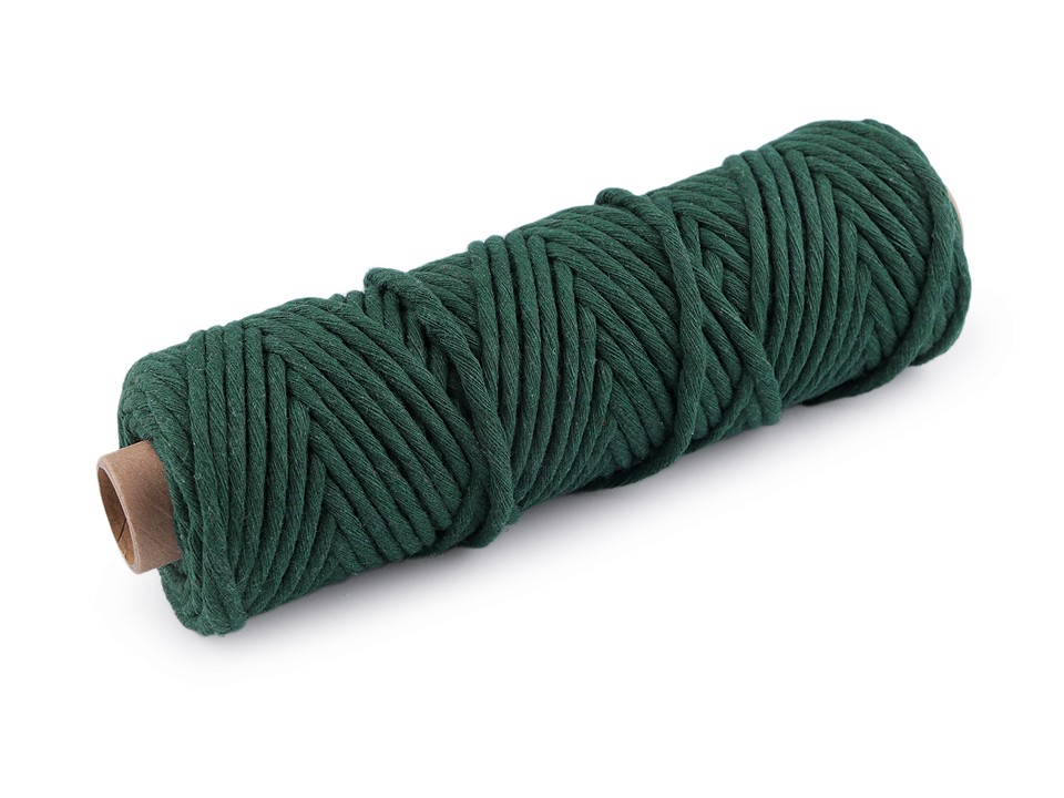 Cotton Cord Macrame Ø5 mm (roll 50 m) - dark green