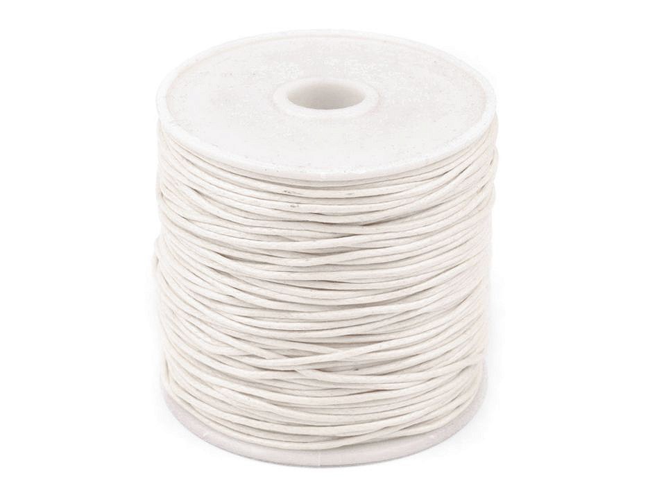 Cotton Waxed Cord Ø 1mm - White