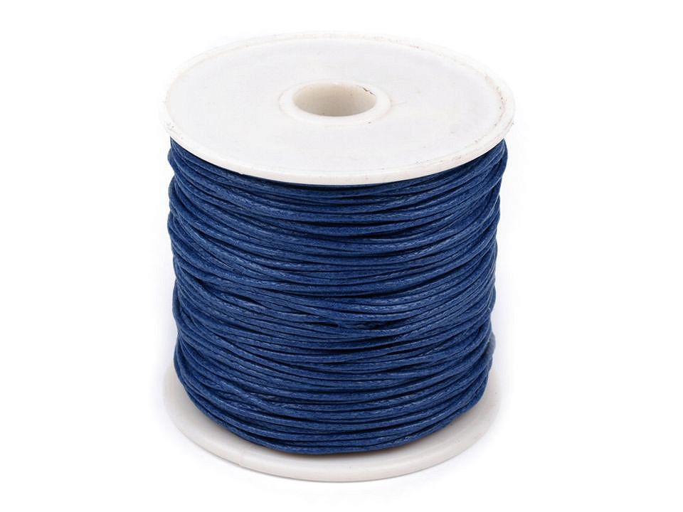 Cotton Waxed Cord Ø 1mm (roll ~ 20-30 m) - blue