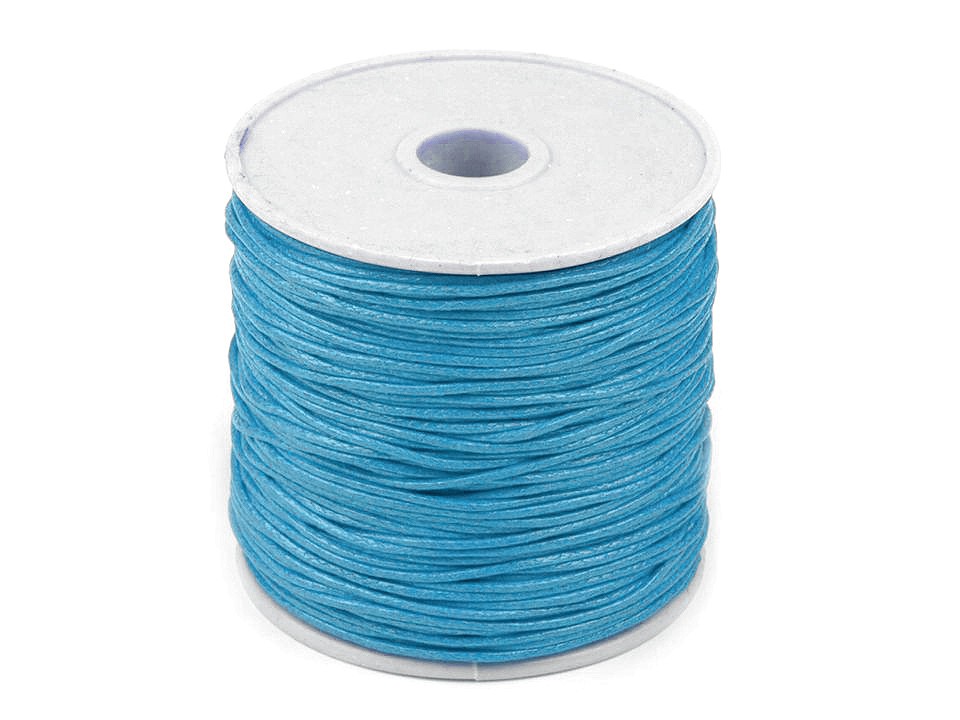 Cotton Waxed Cord Ø 1mm (roll ~ 20-30 m) - blue