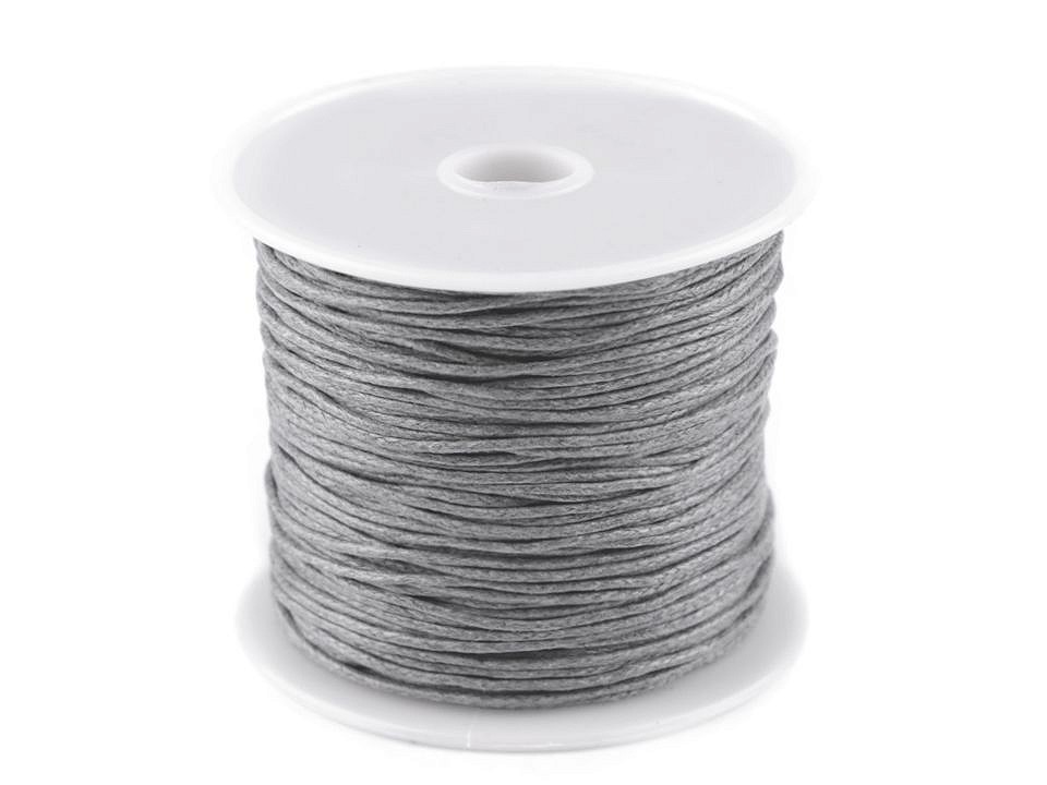 Cotton Waxed Cord Ø 1mm (roll ~ 20-30 m) - dove grey