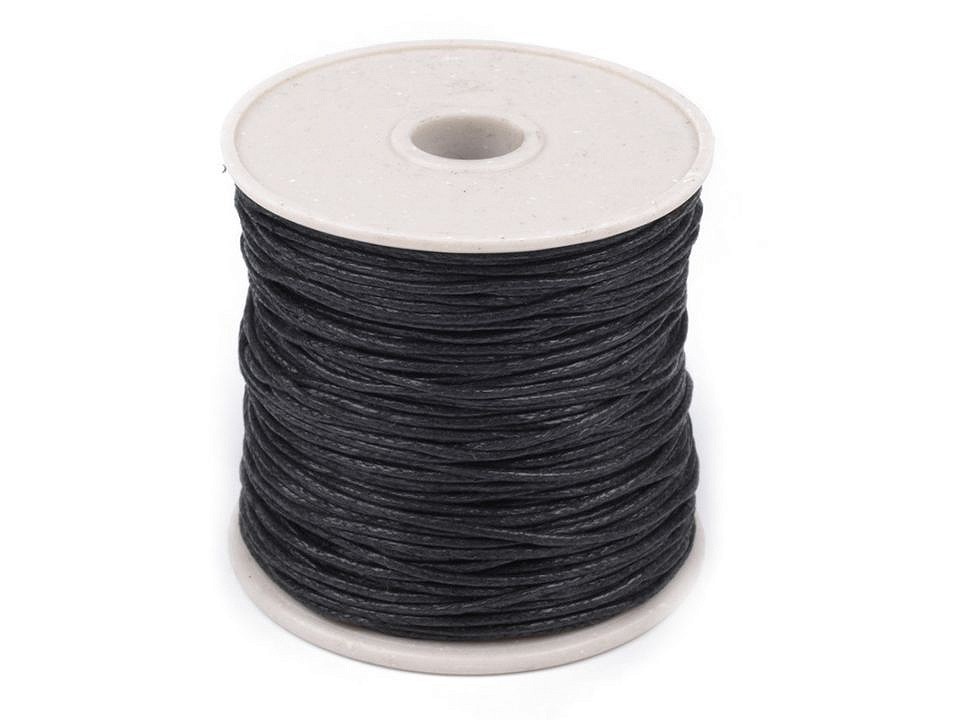 Cotton Waxed Cord Ø 1mm - Black