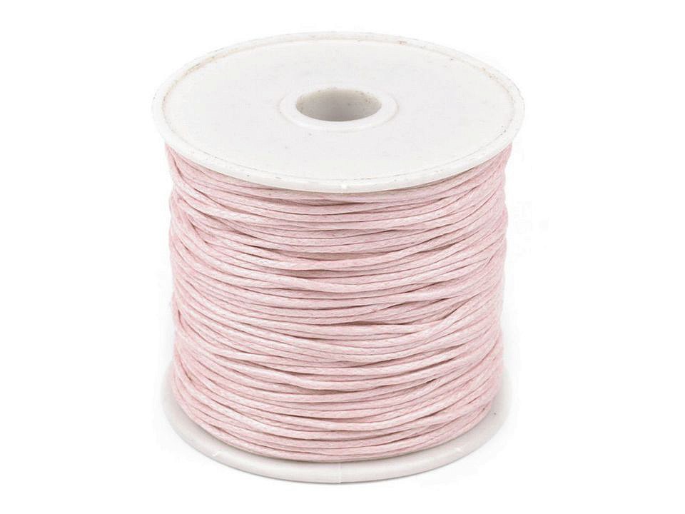 Cotton Waxed Cord Ø 1mm (roll ~ 20-30 m) - pale pink