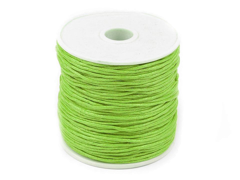 Cotton Waxed Cord Ø 1mm (roll ~ 20-30 m) - lime