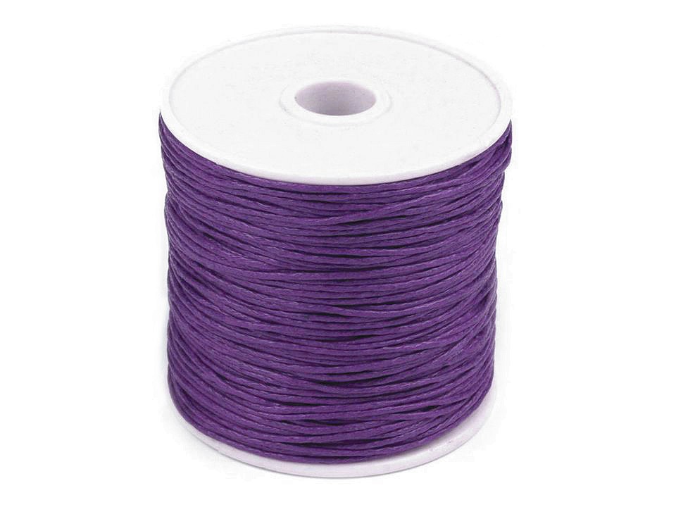 Cotton Waxed Cord Ø 1mm (roll ~ 20-30 m) - blackviolet lig.