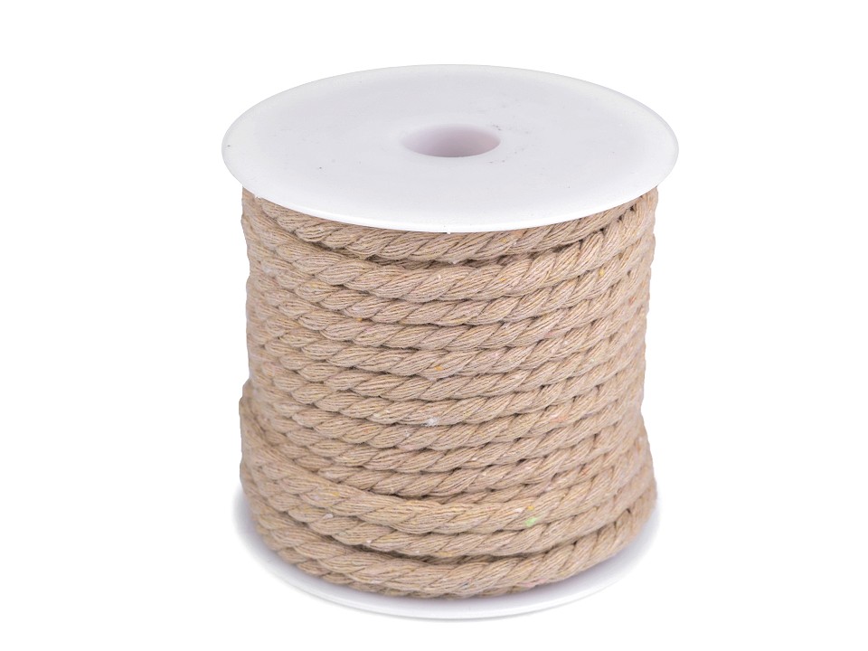 Twisted Cotton Cord / Rope Ø5 mm (roll 15 m) - burlap