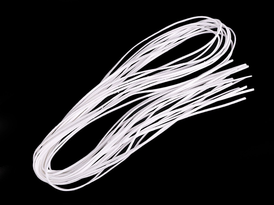 Imitation Leather Flat String width 3 mm (package 10 pc. x 1 m) - white