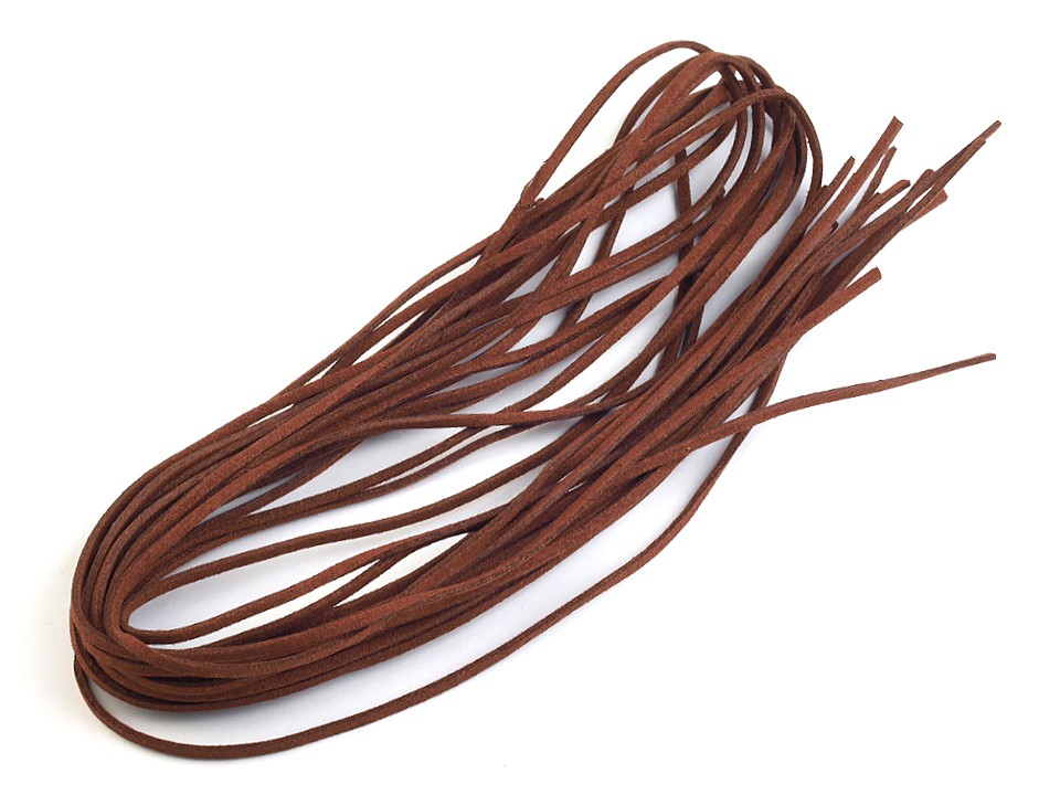 Imitation Leather Flat String width 3 mm (package 10 pc. x 1 m) - cognac brown