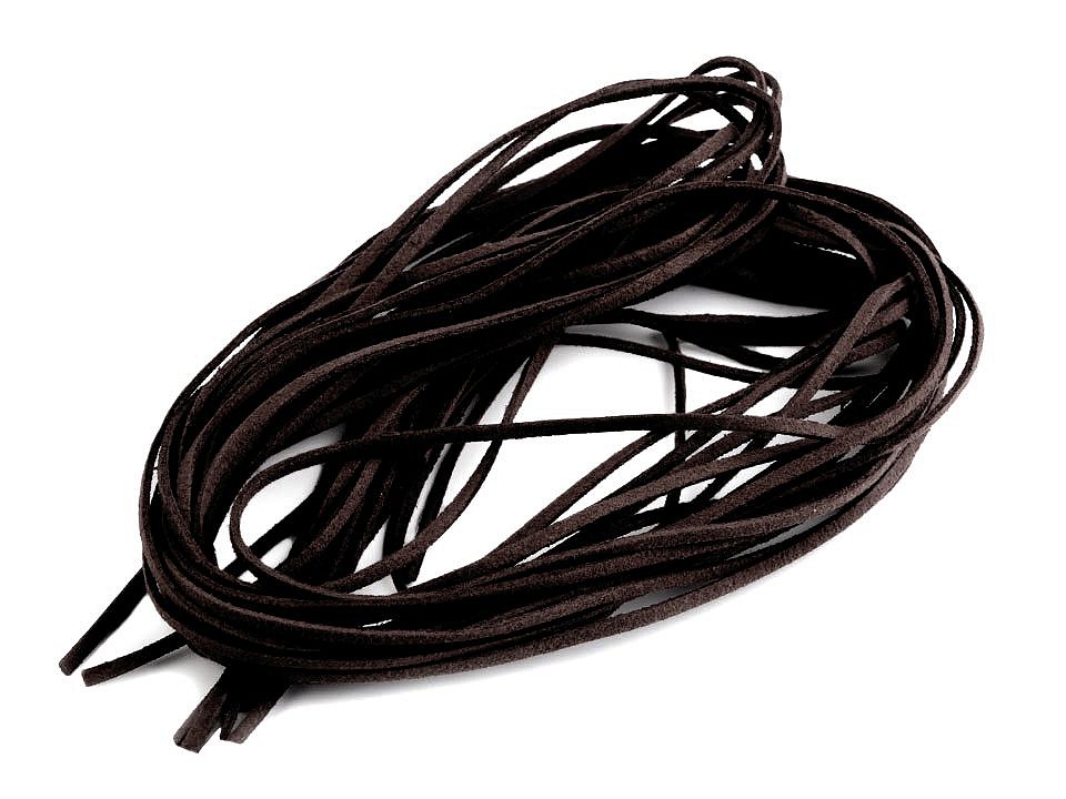 Imitation Leather Flat String width 3 mm (package 10 pc. x 1 m) - darkbrown