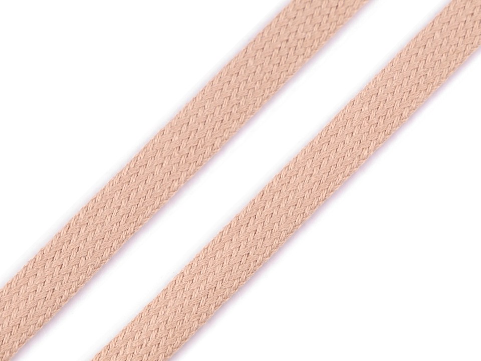 Flat Cotton Cord / String width 12 mm (sold by the meter) - lightbeige