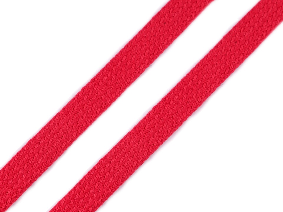 Flat Cotton Cord / String width 12 mm (sold by the meter) - red