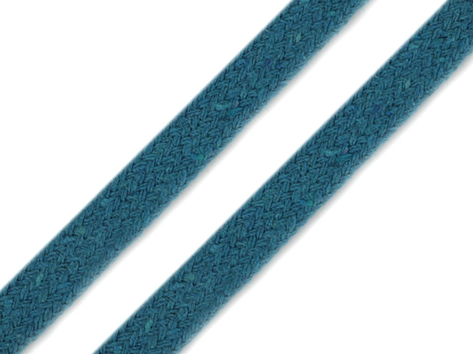 Cotton Cord flat width 10 mm (card 10 m) - blue turquise