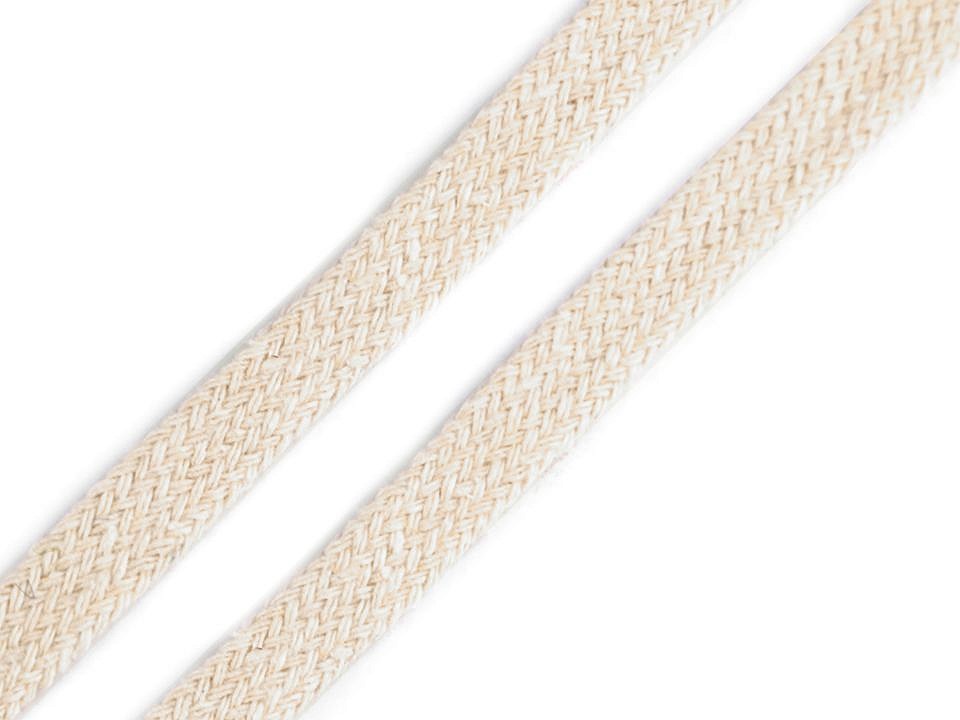 Cotton Cord flat width 10 mm (card 10 m) - ecru light