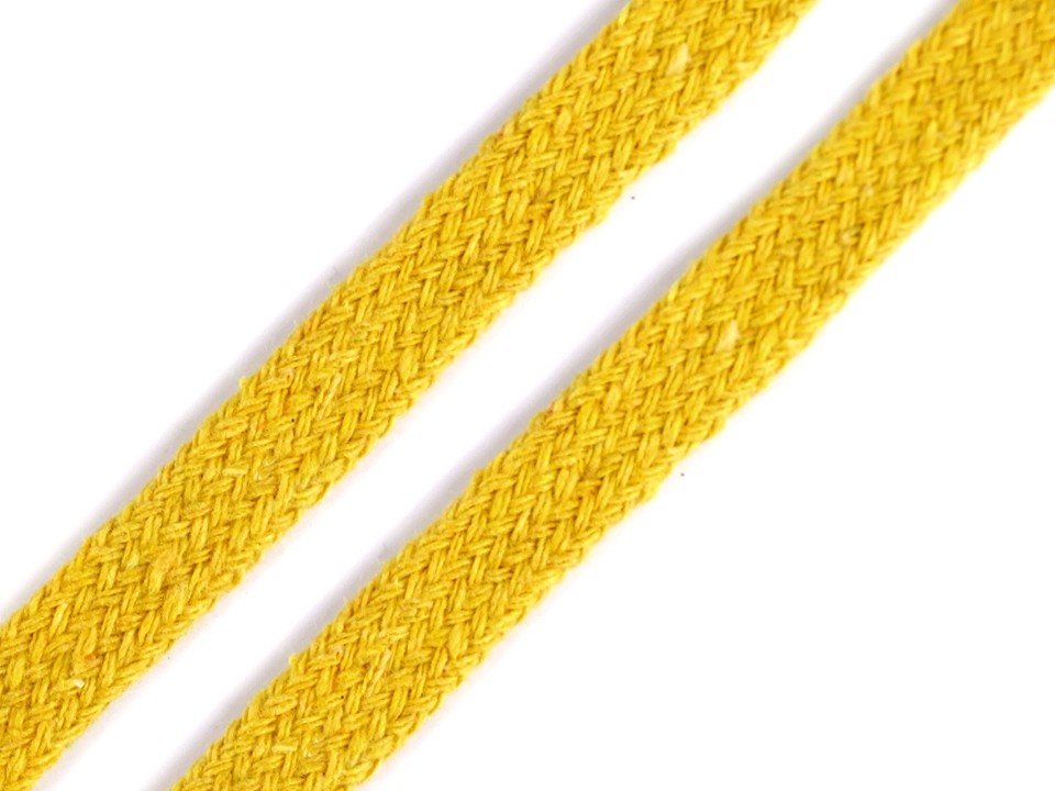 Cotton Cord flat width 10 mm (card 10 m) - yellow light