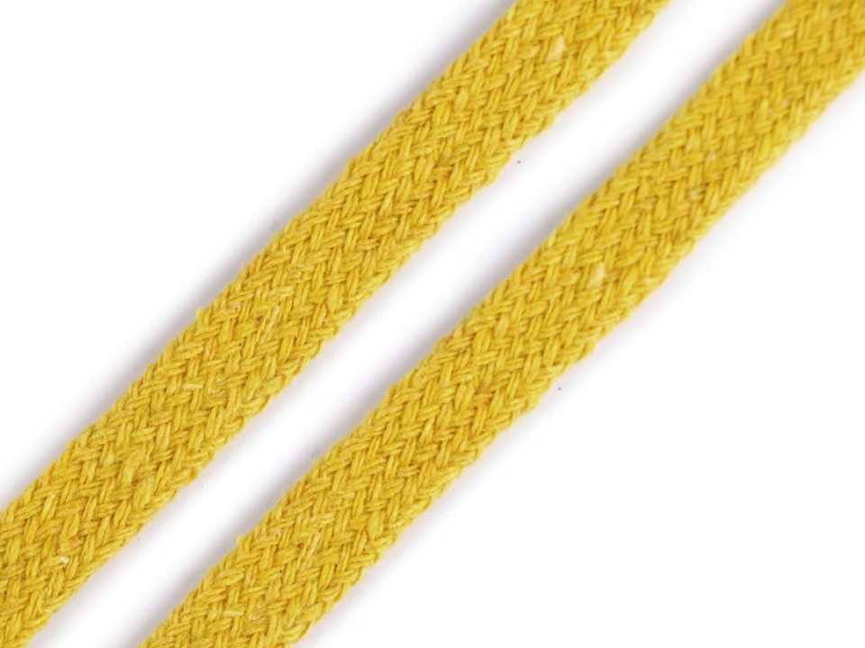 Cotton Cord flat width 10 mm (card 10 m) - mustard