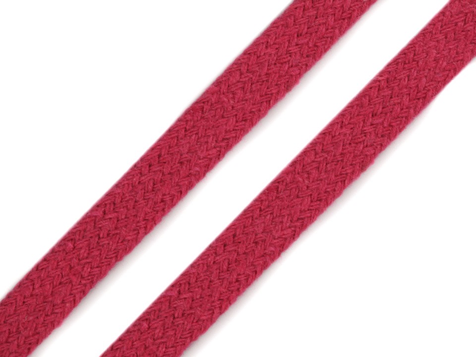 Cotton Cord flat width 10 mm (card 10 m) - pink